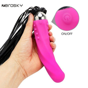 Zerosky Silicone Vibrator Sex Toys for Women Sex Bondage flirt Sex Whip for Adult Games Spanking Vibrator Sex Toys 2017 New