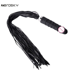 Zerosky Dildo Vibrator leather Sex Whip For Couples Flirting Teasing Erotic Toys Adult Games BDSM Sex Toys for Women Men