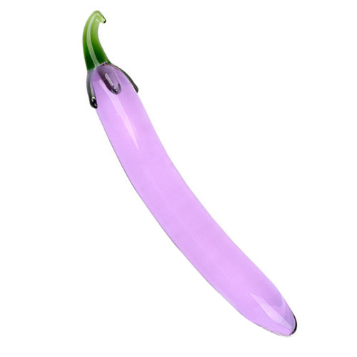 Funny Clear Dildo Glass Crystal Artificial Penis Waterproof Eggplant Dildos Adult Pleasure Toy for Women